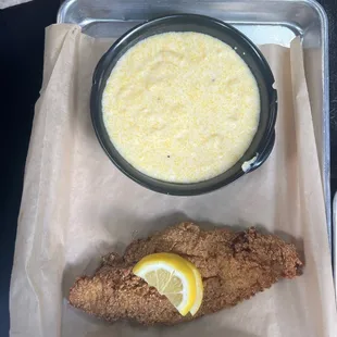 Catfish and grits