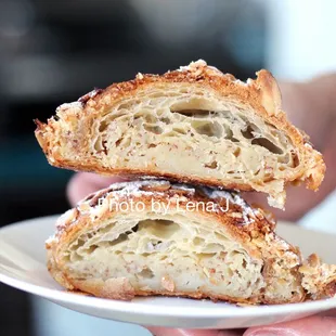 Inside of Almond Croissant ($6) - good. Very dense, very almond-y, very buttery