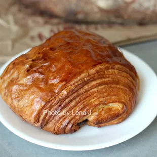 Chocolate Croissant - great buttery, grainy flavor. Texture is bad (feels stale...)