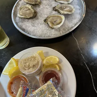 Raw oysters