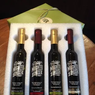 This 4 bottle gift set is available at The Mighty Olive.