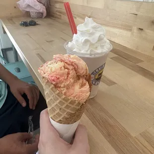 Milkshake and cone