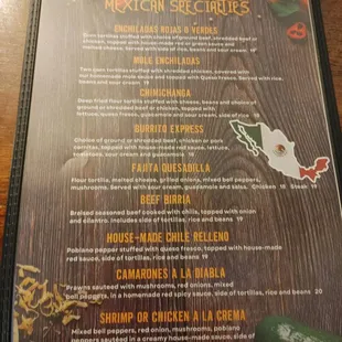 menu