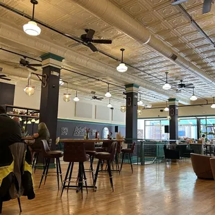 Original ceiling &amp; floor from the building's days as a department store