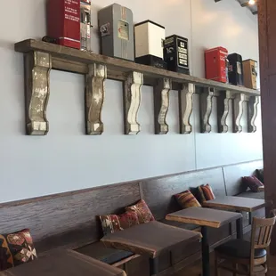 Great old vintage grinders on the wall!