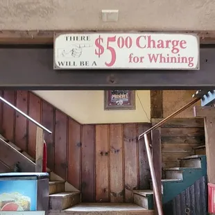 a sign for a change in a shop