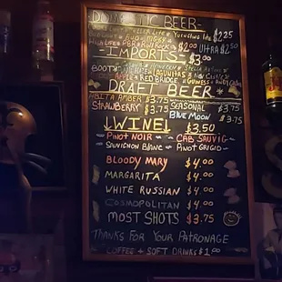 menu