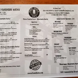 menu for pandemic