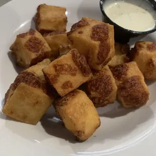 White cheddar cheese curds! Very satisfying