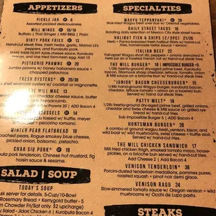 menu