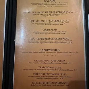 menu