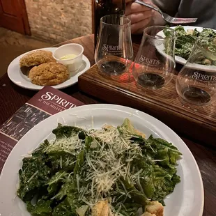 Caesar salad and bread