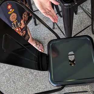 The tall chairs are roughly half the width of a fit adult butt. Much too small for the now-average adult.