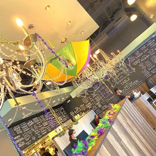 Cute Mardi Gras decor and music!