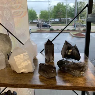 Some larger clear and smokey quartz