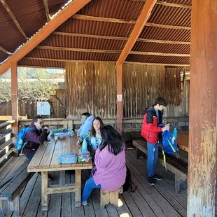 Enjoying lunch...not one sign indicating off limits.