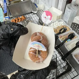 BTS of the mini donut bar