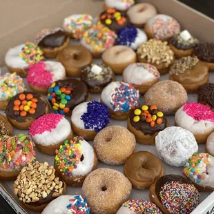 a box of mini donuts