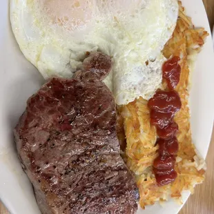 Steak and eggs