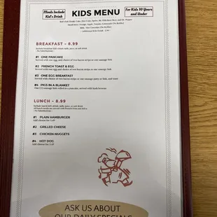 Updated menu