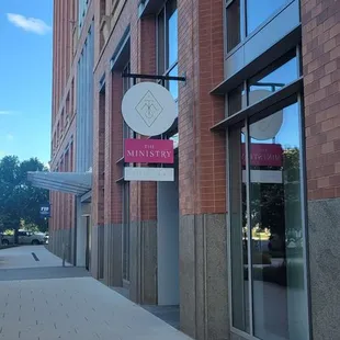 a sign on the side of a building