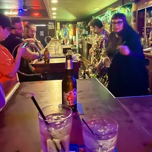 Sitting at the bar