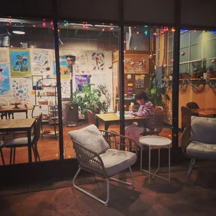 Storefront on a cozy winter evening