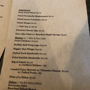 menu