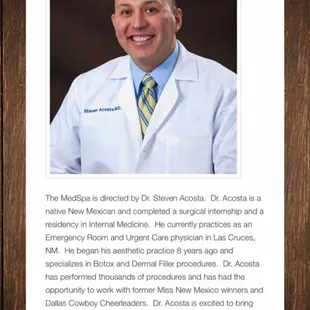 We would like to introduce,     Dr. Acosta.