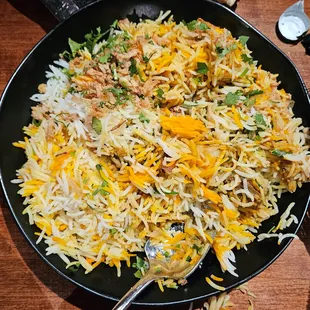 Biryani with lamb and shrimp