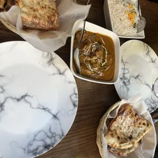 Akhroti Gosht, Lamb Keema Naan, Kashmiri Naan
