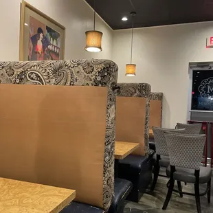 booths and tables in a restaurant