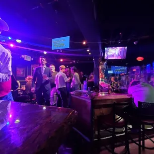 Karaoke side left, bar right