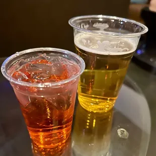 two drinks on a table