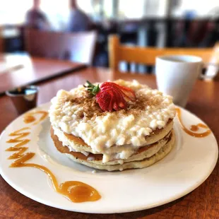 Seasonal Pancakes: Rice Pudding Pancakes.