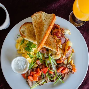 Beef Hash and Eggs