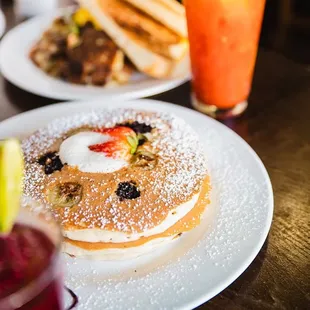 Blackberry and Strawberry Pancakes