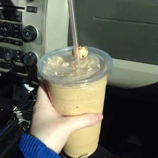 Got my yummy white mocha peppermint soy frappe. Yum yum ~