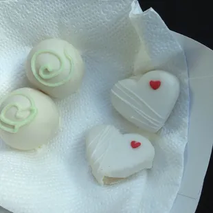 Valentine's Day cake balls.