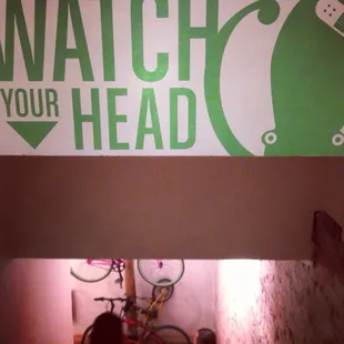 Sign above the stairway for the apartments at the Mix at Union Plaza