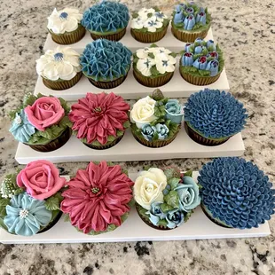 Custom floral cupcakes