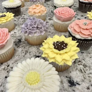 Custom floral cupcakes