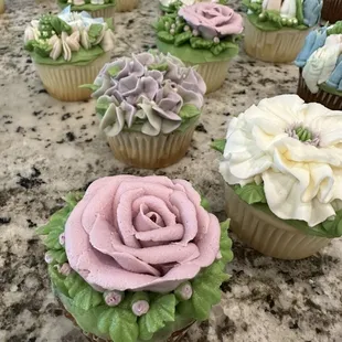 Custom floral cupcakes