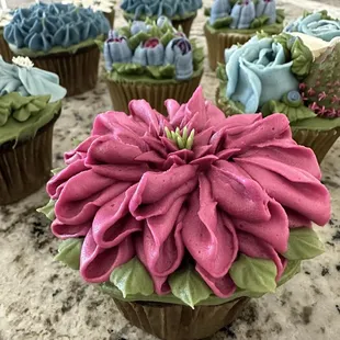 Custom floral cupcakes