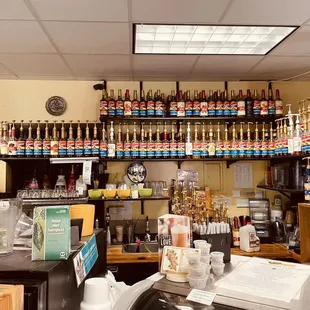 Coffee bar with tons of syrup options