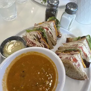 Country Club sandwich and soup da jour.