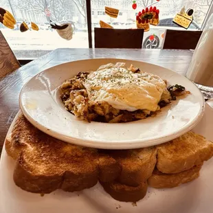 a plate of food and a glass of milk
