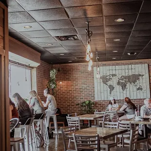 people sitting at tables