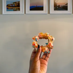 Fruity pebbles mochi donut