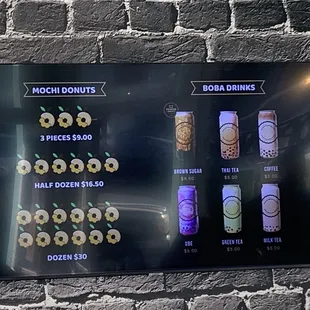 Menu as of November 2022